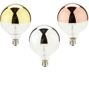 Lampada LED globo con cupola dorata